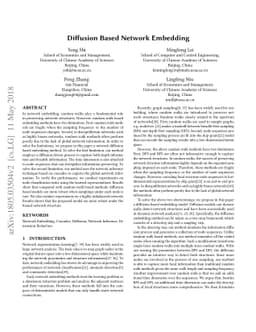 Diffusion Based Network Embedding