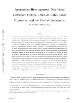 Anonymous Heterogeneous Distributed Detection: Optimal Decision Rules,
  Error Exponents, and the Price of Anonymity