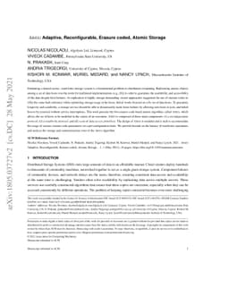 ARES: Adaptive, Reconfigurable, Erasure coded, atomic Storage