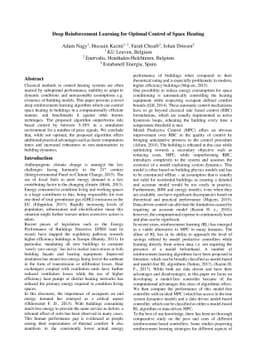 Deep Reinforcement Learning for Optimal Control of Space Heating