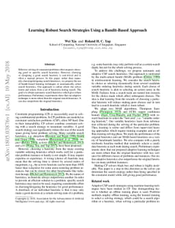 Learning Robust Search Strategies Using a Bandit-Based Approach