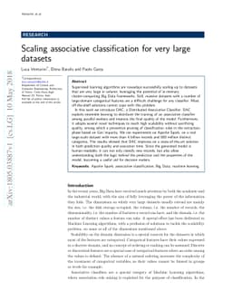 Scaling associative classification for very large datasets