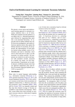 End-to-End Reinforcement Learning for Automatic Taxonomy Induction