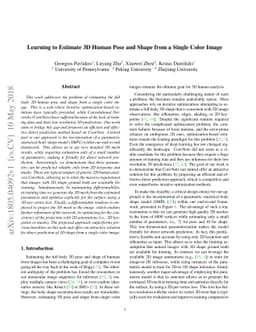 Learning to Estimate 3D Human Pose and Shape from a Single Color Image