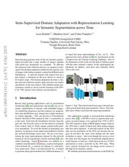 Semi-Supervised Domain Adaptation with Representation Learning for
  Semantic Segmentation across Time