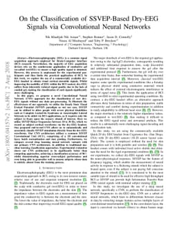 On the Classification of SSVEP-Based Dry-EEG Signals via Convolutional
  Neural Networks