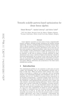 Towards scalable pattern-based optimization for dense linear algebra