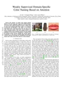 Weakly Supervised Domain-Specific Color Naming Based on Attention