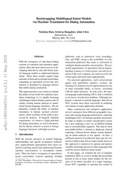 Bootstrapping Multilingual Intent Models via Machine Translation for
  Dialog Automation