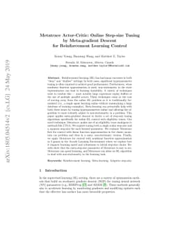 Metatrace Actor-Critic: Online Step-size Tuning by Meta-gradient Descent
  for Reinforcement Learning Control