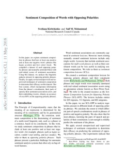 Sentiment Composition of Words with Opposing Polarities