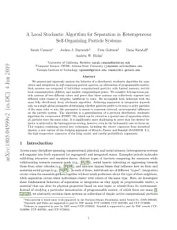 A Local Stochastic Algorithm for Separation in Heterogeneous
  Self-Organizing Particle Systems