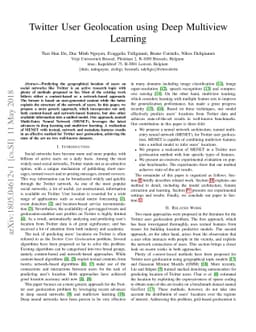 Twitter User Geolocation using Deep Multiview Learning