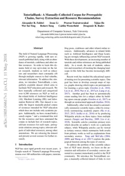 TutorialBank: A Manually-Collected Corpus for Prerequisite Chains,
  Survey Extraction and Resource Recommendation