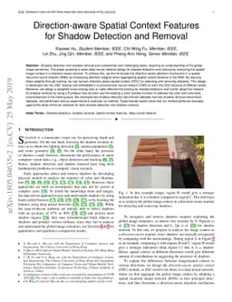 Direction-aware Spatial Context Features for Shadow Detection and
  Removal