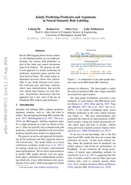 Jointly Predicting Predicates and Arguments in Neural Semantic Role
  Labeling