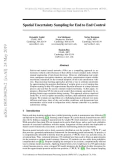 Spatial Uncertainty Sampling for End-to-End Control