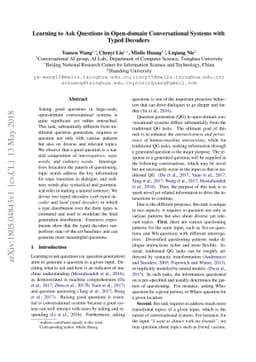 Learning to Ask Questions in Open-domain Conversational Systems with
  Typed Decoders