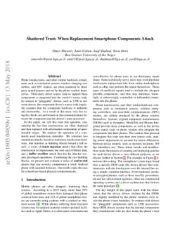 Shattered Trust: When Replacement Smartphone Components Attack