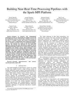 Building Near-Real-Time Processing Pipelines with the Spark-MPI Platform