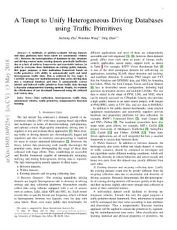 A Tempt to Unify Heterogeneous Driving Databases using Traffic
  Primitives