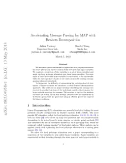 Accelerating Message Passing for MAP with Benders Decomposition