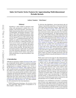 Index Set Fourier Series Features for Approximating Multi-dimensional
  Periodic Kernels