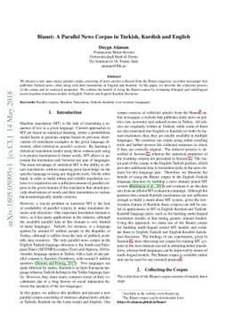 Bianet: A Parallel News Corpus in Turkish, Kurdish and English