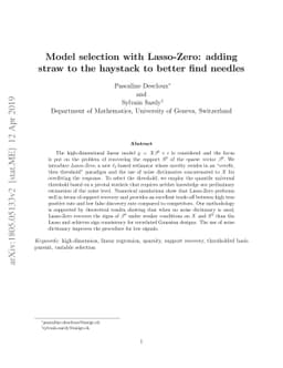Model selection with lasso-zero: adding straw to the haystack to better
  find needles