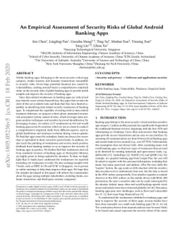 An Empirical Assessment of Security Risks of Global Android Banking Apps