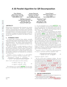 A 3D Parallel Algorithm for QR Decomposition