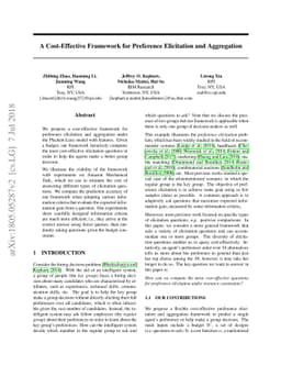 A Cost-Effective Framework for Preference Elicitation and Aggregation
