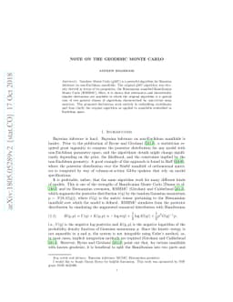 Note on the geodesic Monte Carlo