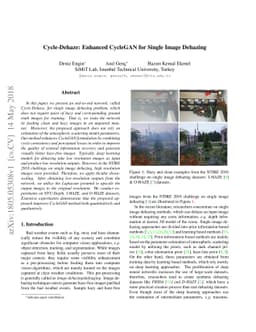 Cycle-Dehaze: Enhanced CycleGAN for Single Image Dehazing