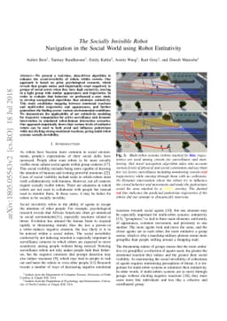 The Socially Invisible Robot: Navigation in the Social World using Robot
  Entitativity