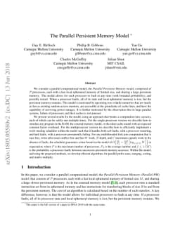 The Parallel Persistent Memory Model