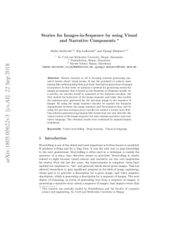 Stories for Images-in-Sequence by using Visual and Narrative Components