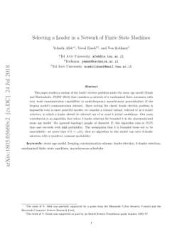 Selecting a Leader in a Network of Finite State Machines