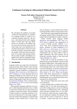 Continuous Learning in a Hierarchical Multiscale Neural Network