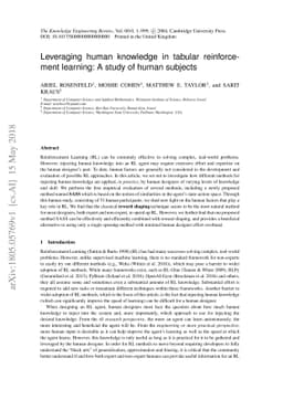 Leveraging human knowledge in tabular reinforcement learning: A study of
  human subjects