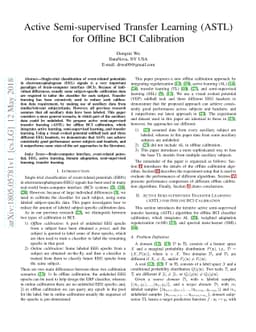Active Semi-supervised Transfer Learning (ASTL) for Offline BCI
  Calibration