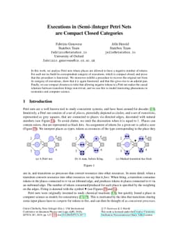 Executions in (Semi-)Integer Petri Nets are Compact Closed Categories