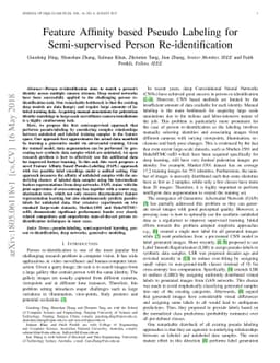 Feature Affinity based Pseudo Labeling for Semi-supervised Person
  Re-identification