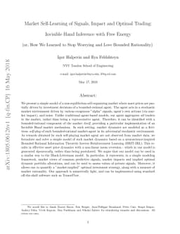 Market Self-Learning of Signals, Impact and Optimal Trading: Invisible
  Hand Inference with Free Energy