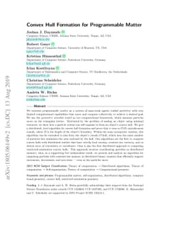 Convex Hull Formation for Programmable Matter