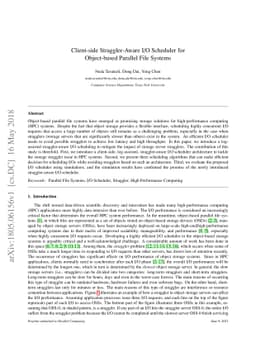 Client-side Straggler-Aware I/O Scheduler for Object-based Parallel File
  Systems