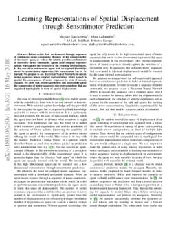 Learning Representations of Spatial Displacement through Sensorimotor
  Prediction