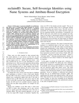 reclaimID: Secure, Self-Sovereign Identities using Name Systems and
  Attribute-Based Encryption