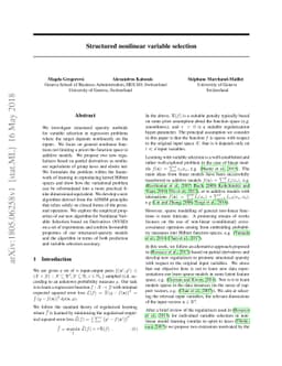 Structured nonlinear variable selection