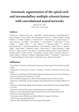 Automatic segmentation of the spinal cord and intramedullary multiple
  sclerosis lesions with convolutional neural networks
